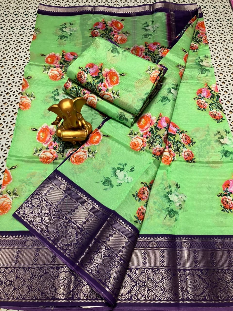 Malini | Digitally printed cotton silk saree