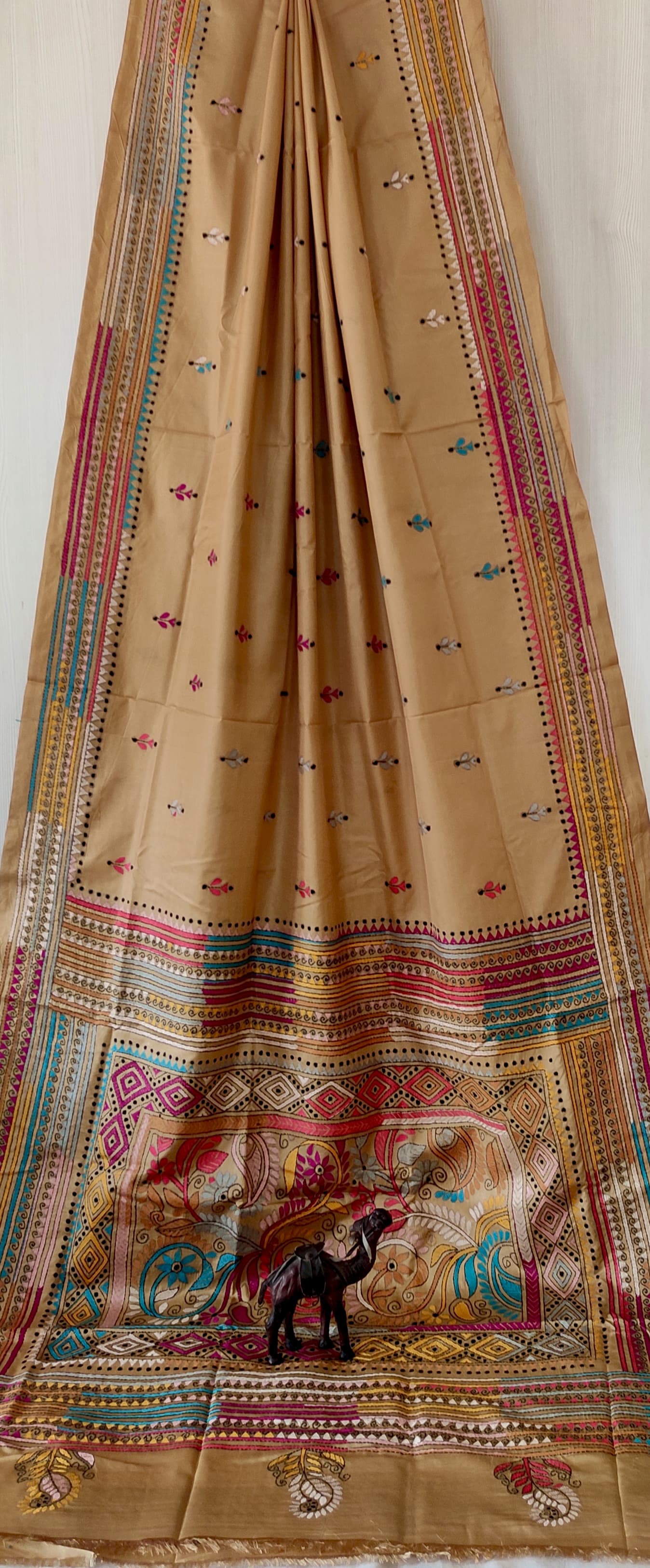 Kamalmala | Blended silk saree with Kantha Embroidery