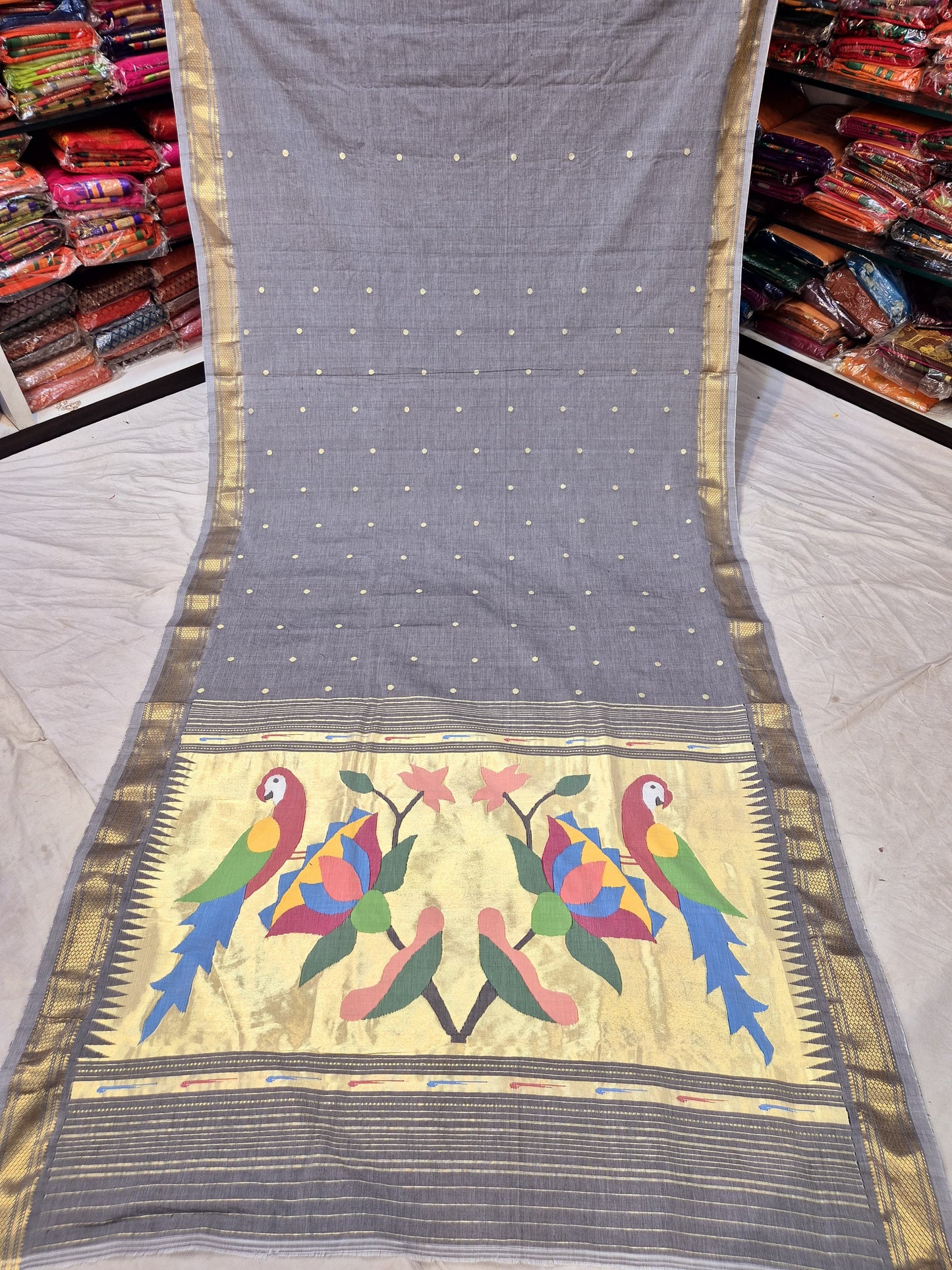 Aarohi | Cotton Handloom Paithani Saree