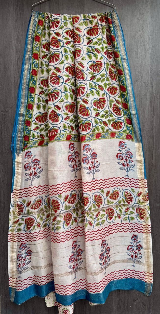 Bhibha | Block printed with Maheshwari border