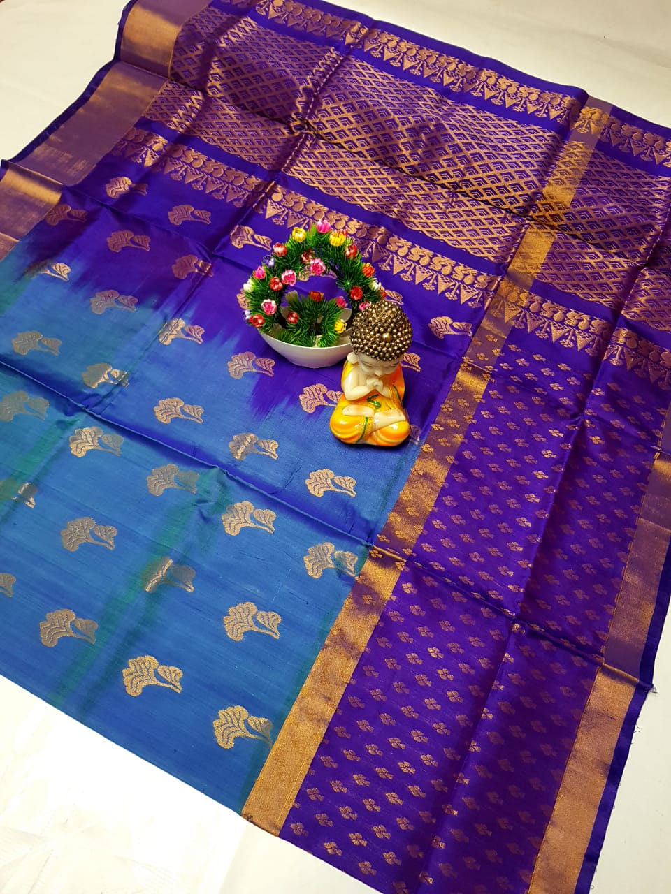 Utpal | Uppada Pattu Saree with big buttas