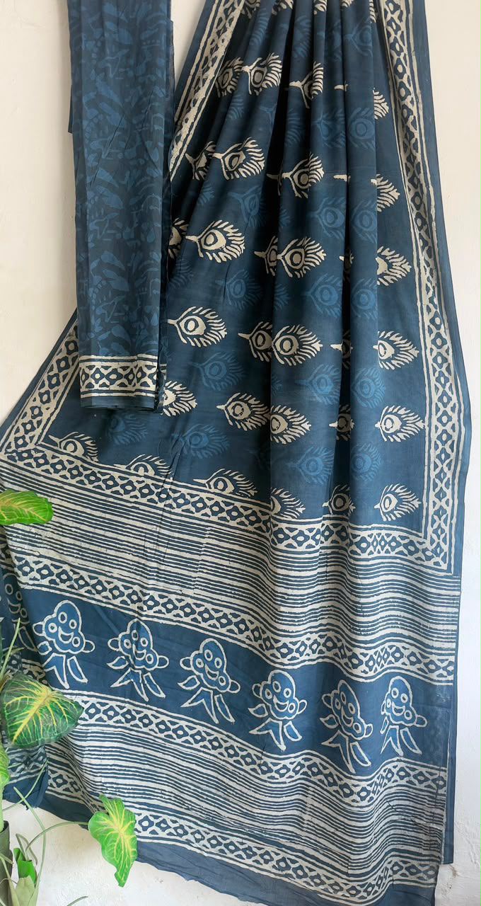 block prints on mul cotton