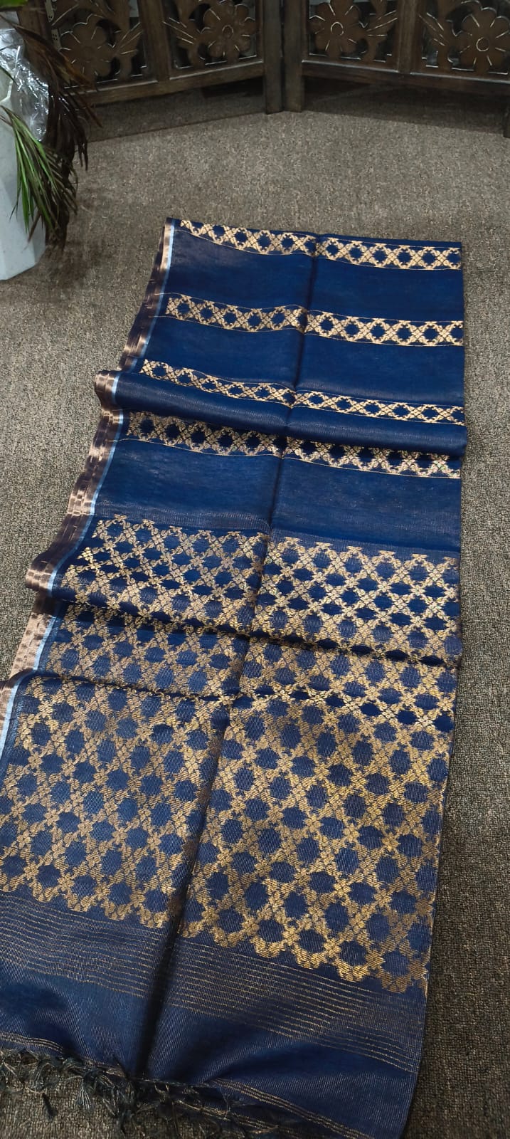 Tissu tussar jamdani
Pure gachi tussar
With bp