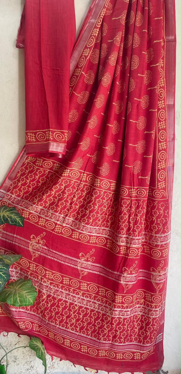 👌🏻Linen collection 👌🏻
.... *Hand* block printed linen saree with blouse.....
Size 6.5 with blouse
Natural dye n colour
Pure hand ( without screen print )