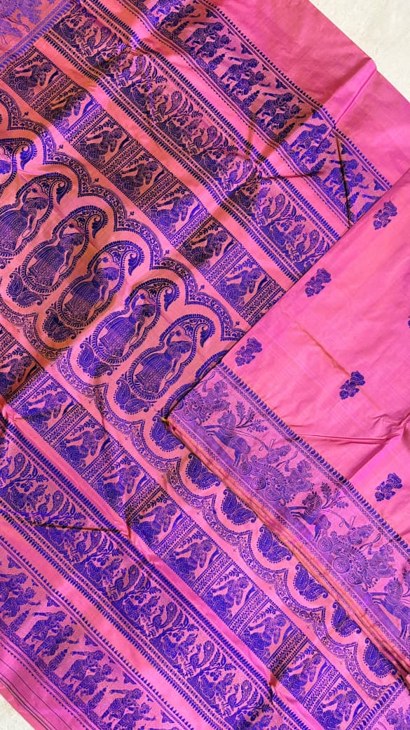 Baluchari sarees.
Material silk with bp.
With silkmark.