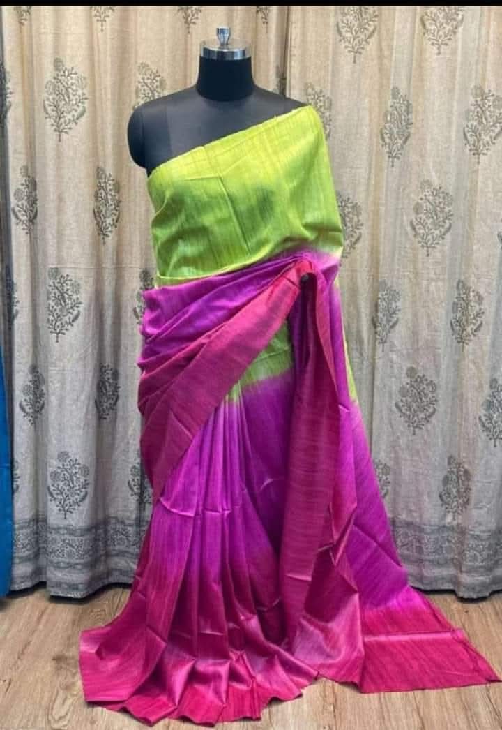 Calzani | Tussar Ghicha Dyed Saree