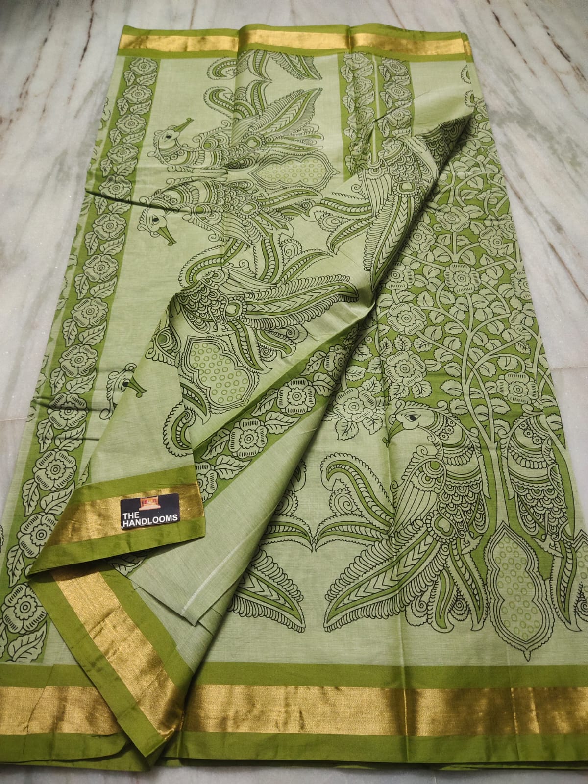 Manlian | Mangalagiri Screen Printed Saree