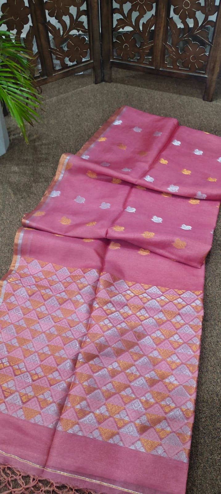 Tissu tussar jamdani
Pure gachi tussar
With bp