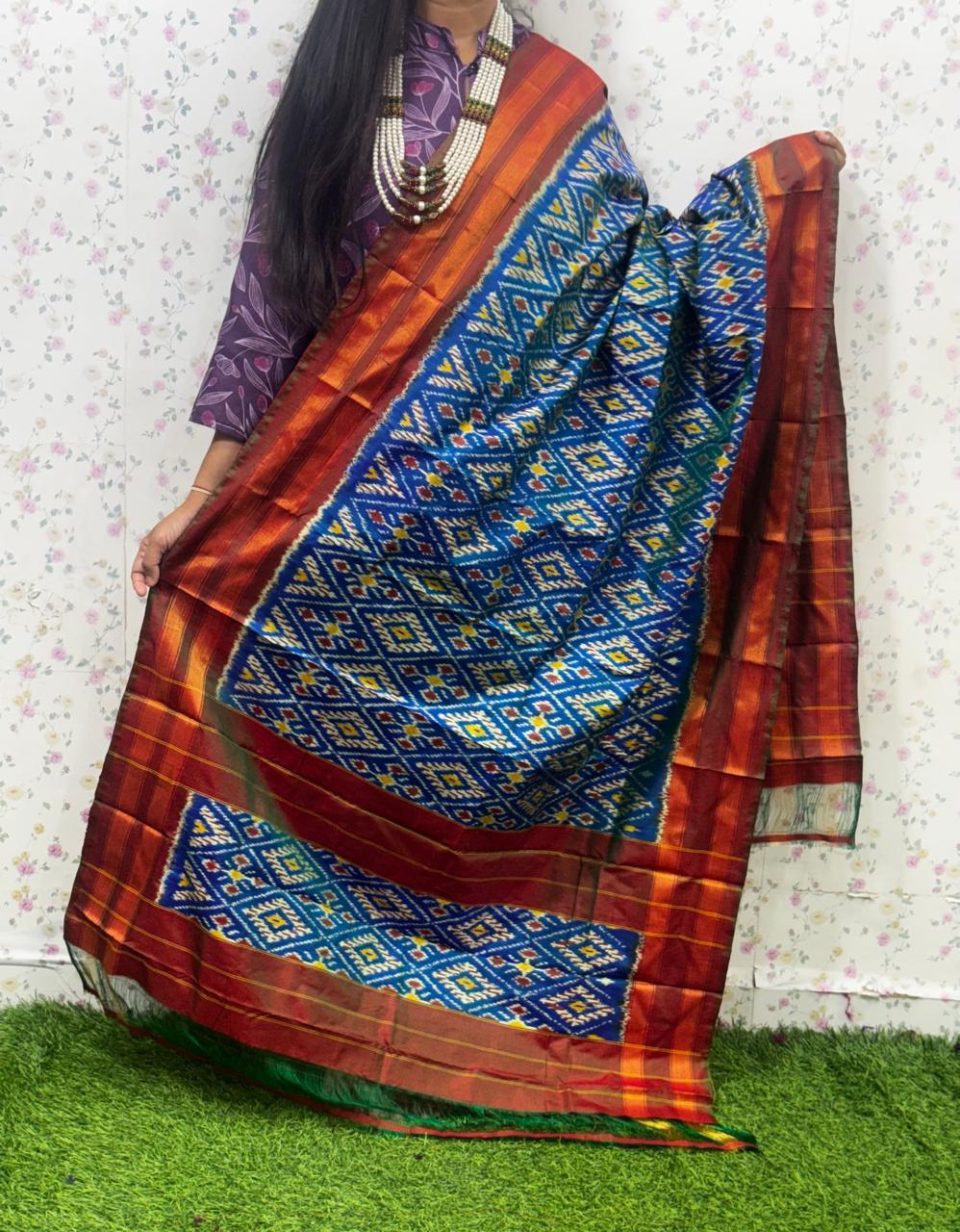 *IKKAT SILK DUPPATA*
*Length: 2.5 meters*
*Height: 36 inches*