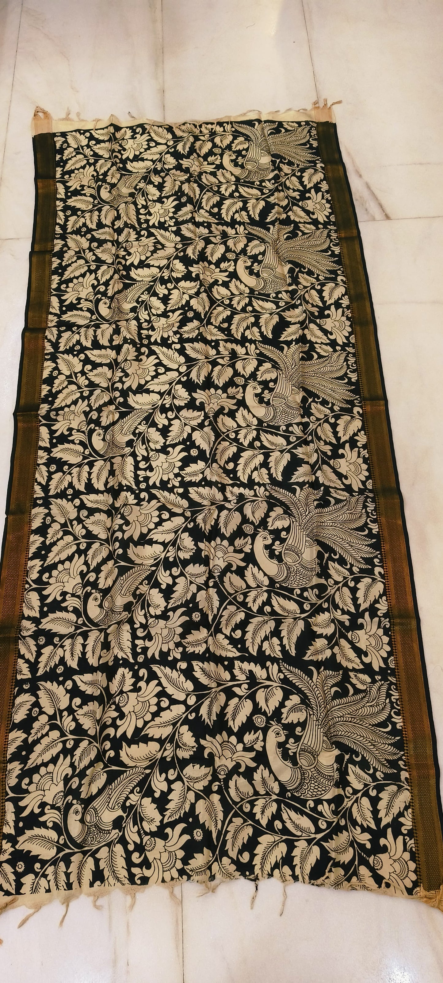 Komala | Kalamkari dupatta on mangalagiri silk