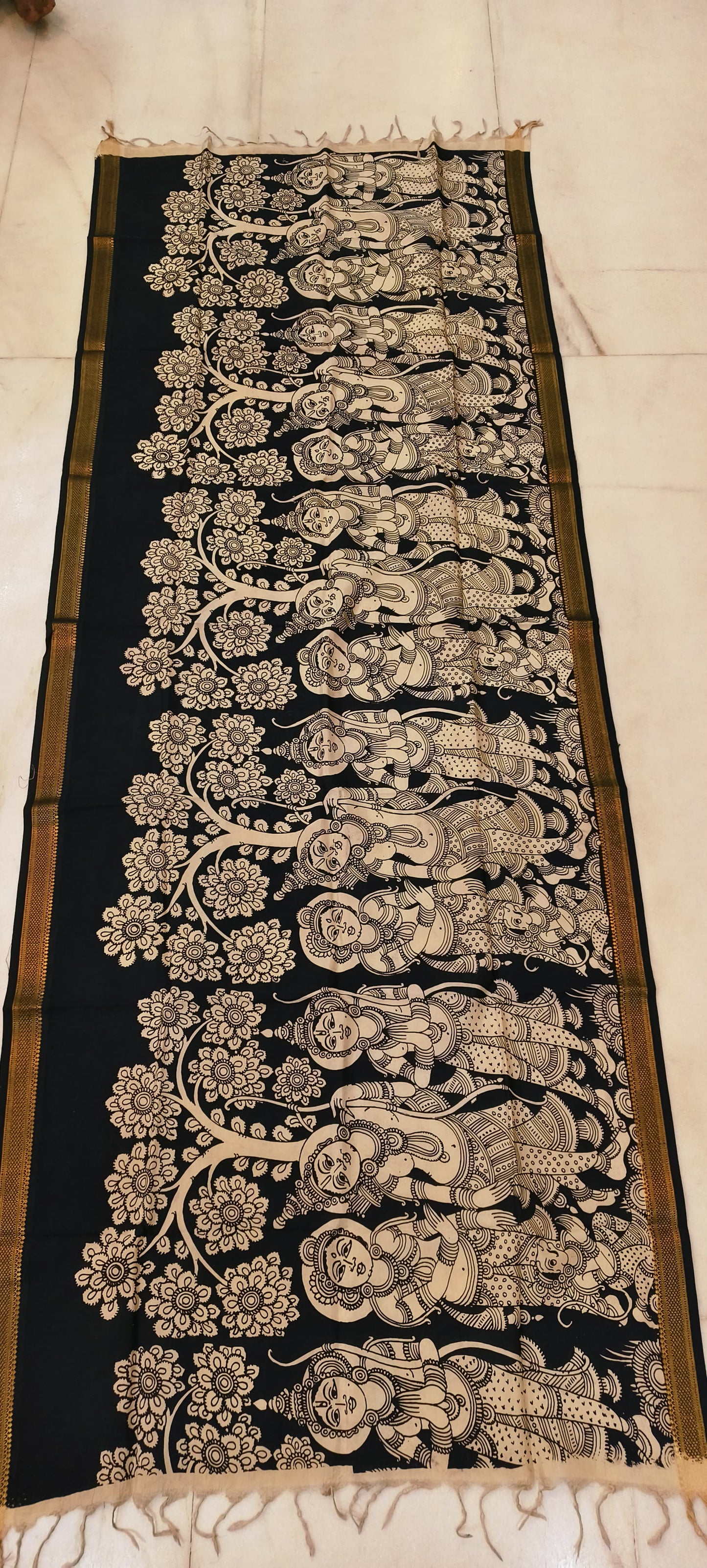 Kehkasha | Kalamkari dupatta on mangalagiri silk