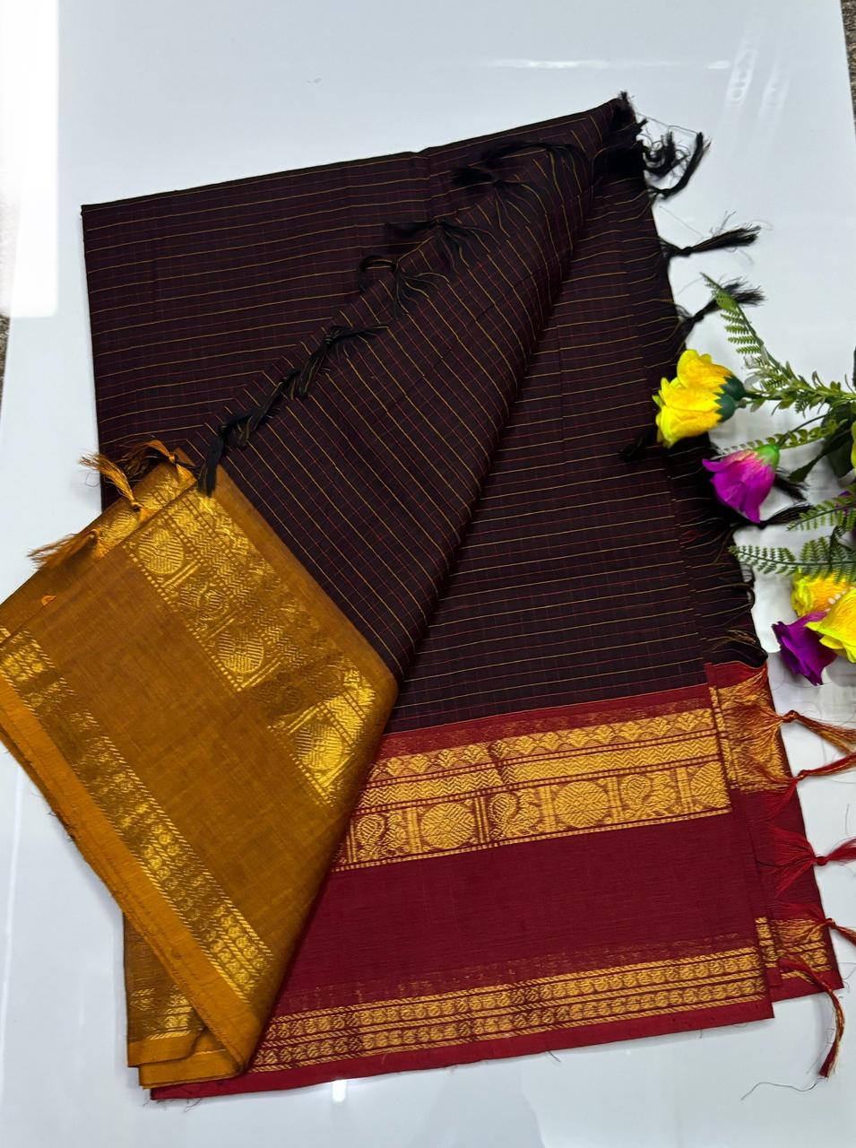 😇 *Kanchi cotton sarees*
🦋 *Pure cotton Sarees*
🎉 *Fancy plain cotton sarees with line pallu*
🐟 *80 *80 counts*
🧶 *With running blouse*
🦢 *6.20mtrs saree length*