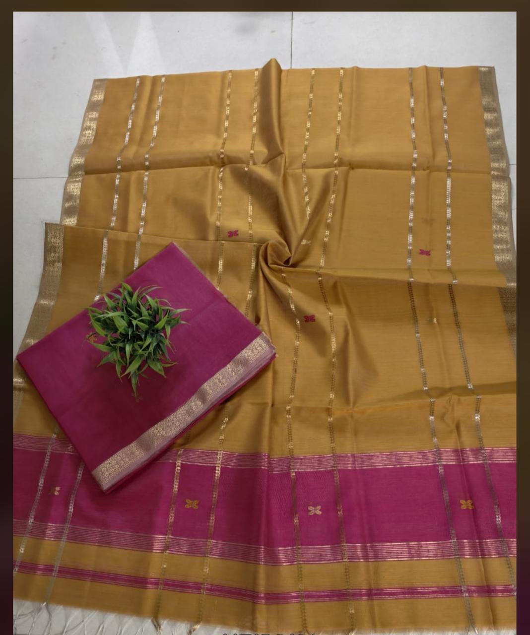 Chhavimani | Maheshwari cotton silk fabric set