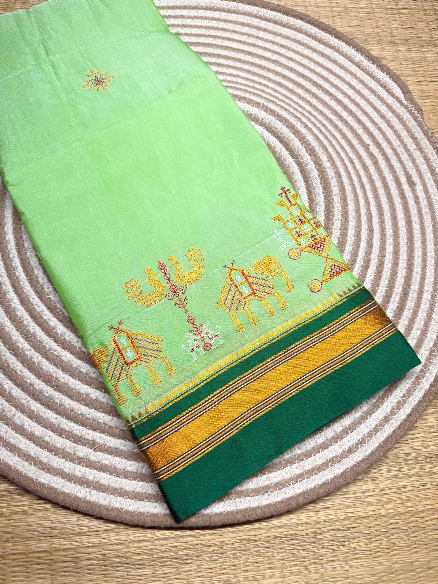 Chandtara | Kasuti Work Saree in Mercerised Cotton