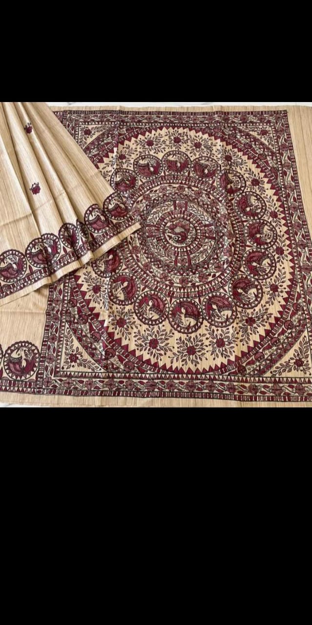Madhavimita | Tussar Saree with madhubani work