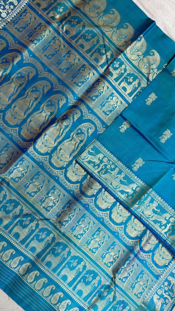 Baluchari sarees.
Material silk with bp.
With silkmark.