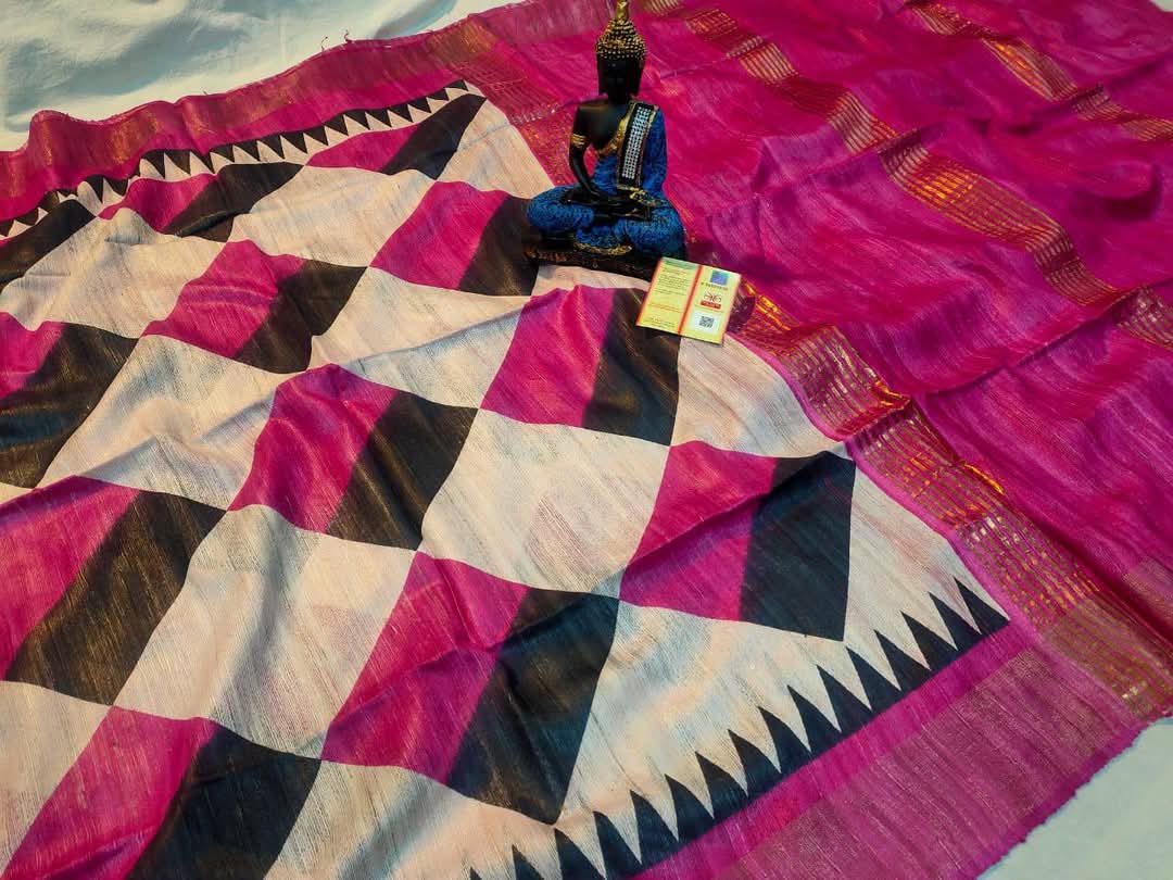 Tunvisha | Tussar Ghicha Screen Print Saree