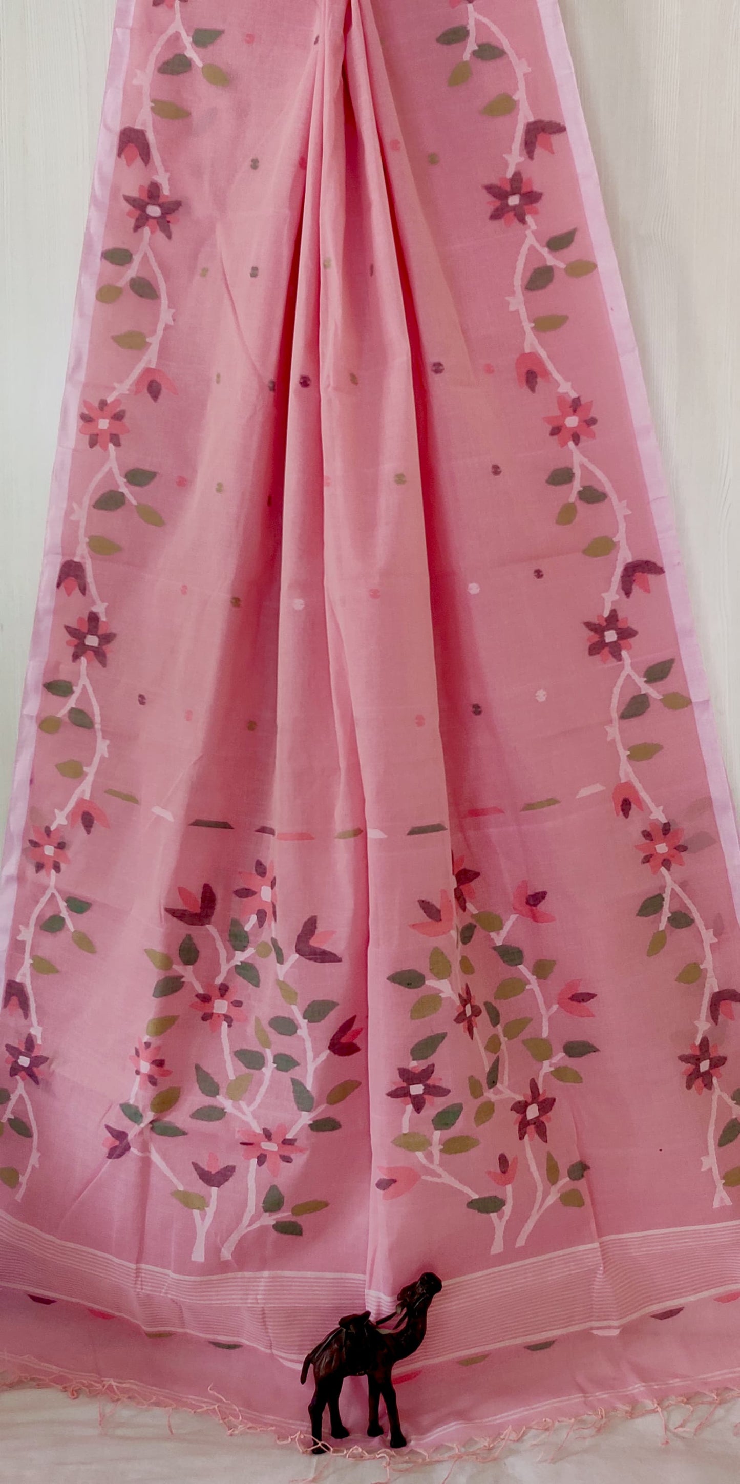 Jasminenidhi | handwoven Cotton Needlework jamdani saree