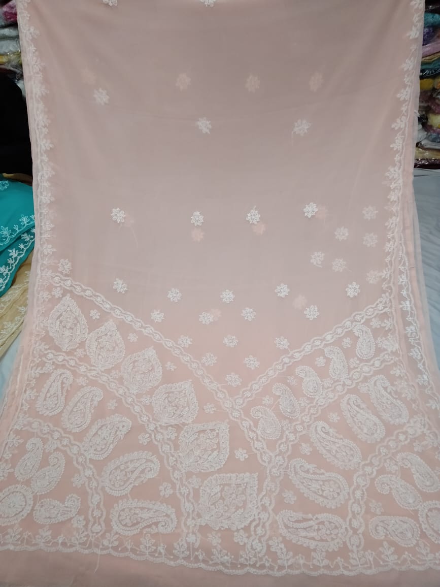 Madhoo | Georgette chikankari saree