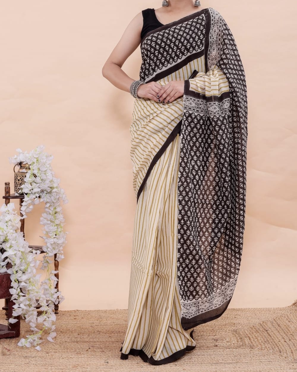 Mihrikaa | Mul Cotton Blockprint Saree