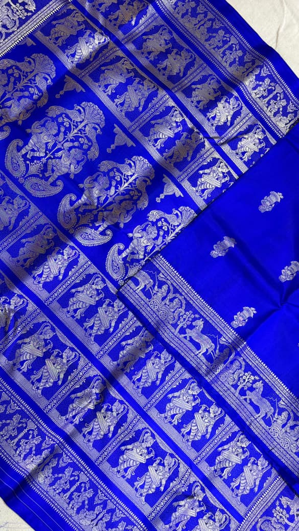 Baluchari sarees.
Material silk with bp.
With silkmark.