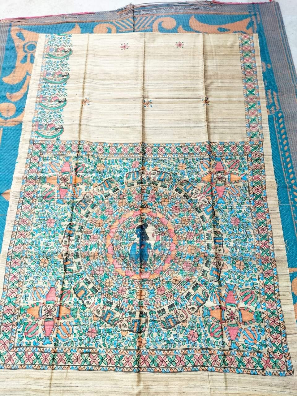 Madhuriini | Tussar Saree with madhubani work