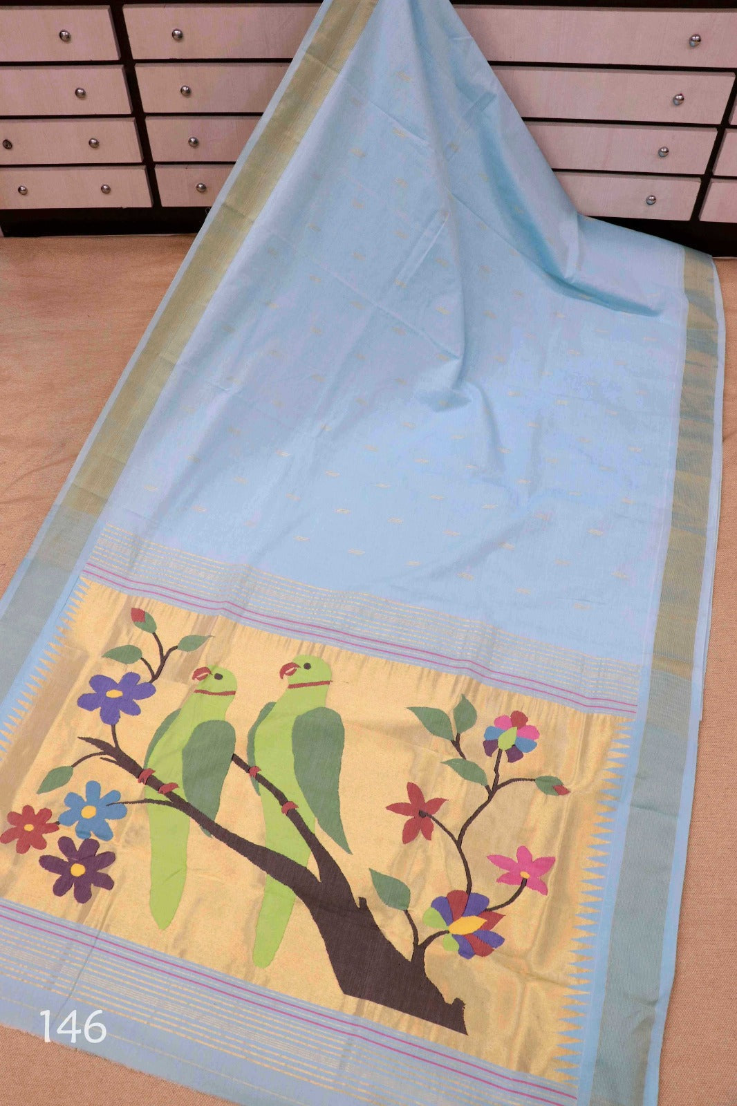 Harvina | Cotton Handloom Paithani Saree
