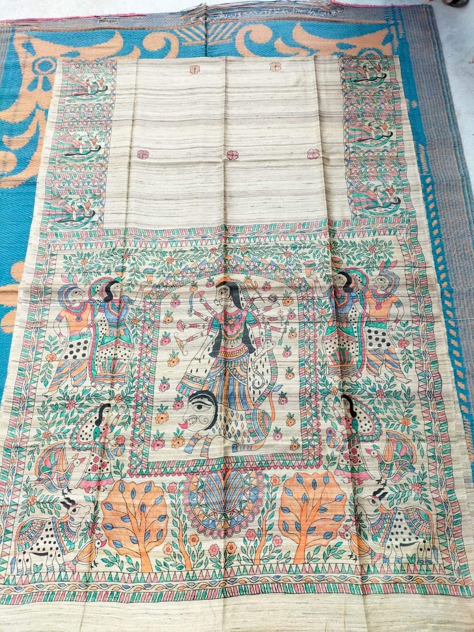 Madhula | Tussar Saree with madhubani work