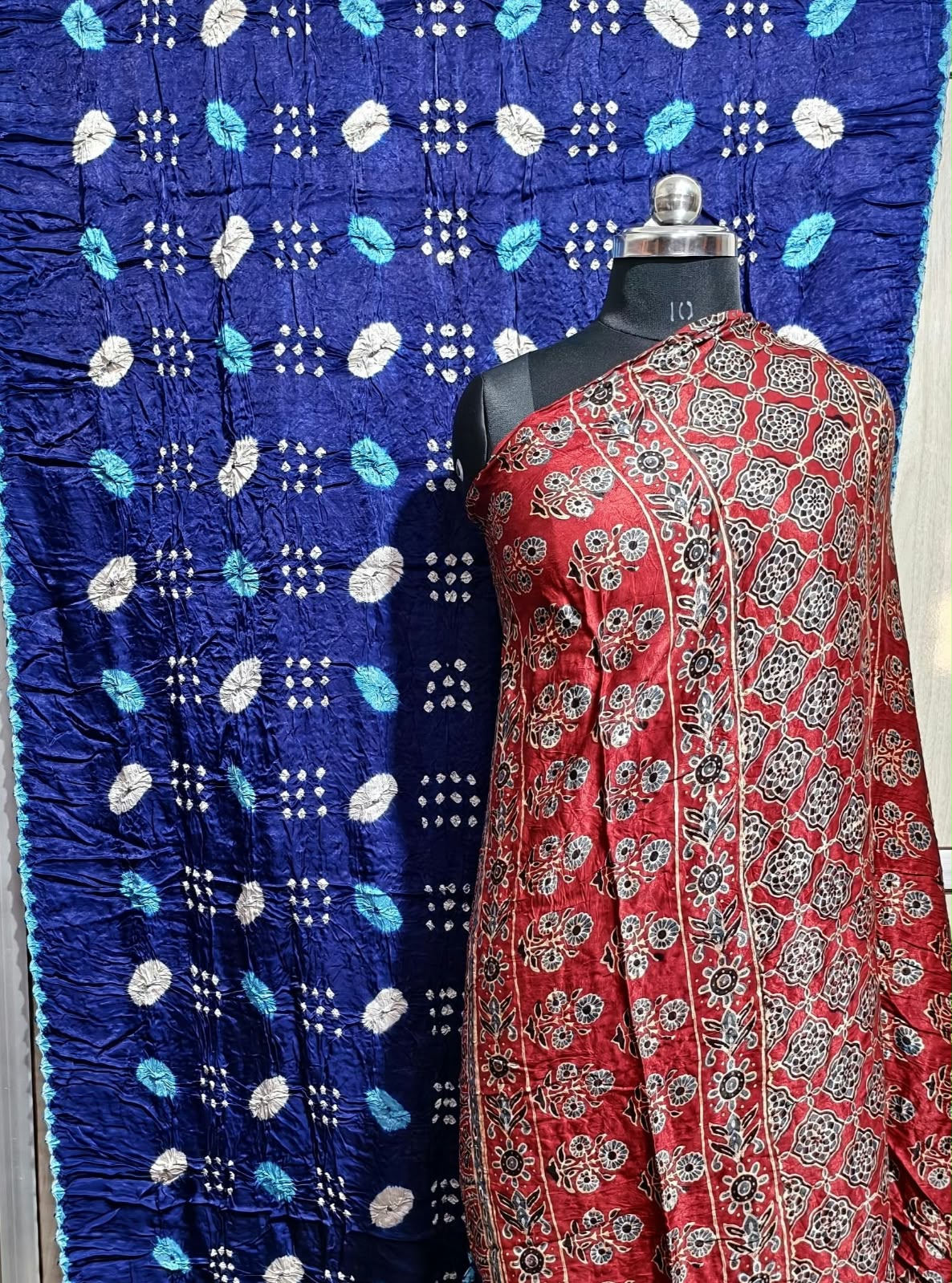 ✨ Pure Modal Silk Ajrakh Shibori saree✨*
*🌸 Premium Natural Dye Ajrakh Hand Block Print with Shibori hand bandhej saree*
*👗 Fabric Details*:
• *saree 6.50 miter . Full cut*..
*⭐ Highlights*
• 100% Premium Quality
• Natural Dye
• Authentic Ajrakh Hand Block Print
• Elegant Shibori Design
• Soft, Comfortable & Rich Finish