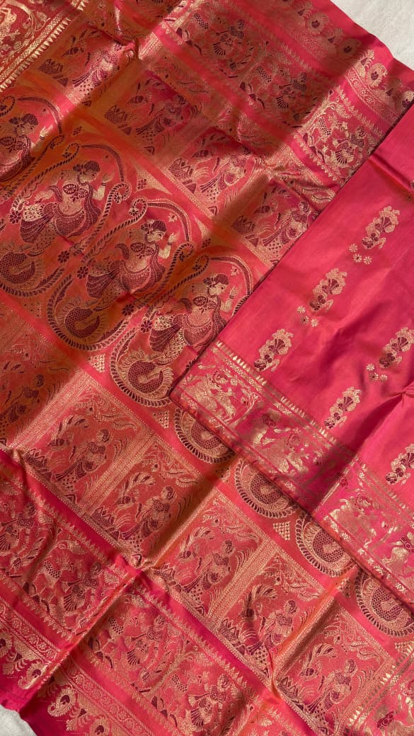 Swarnachari Saree, Silk with blouse piece with silkmark
