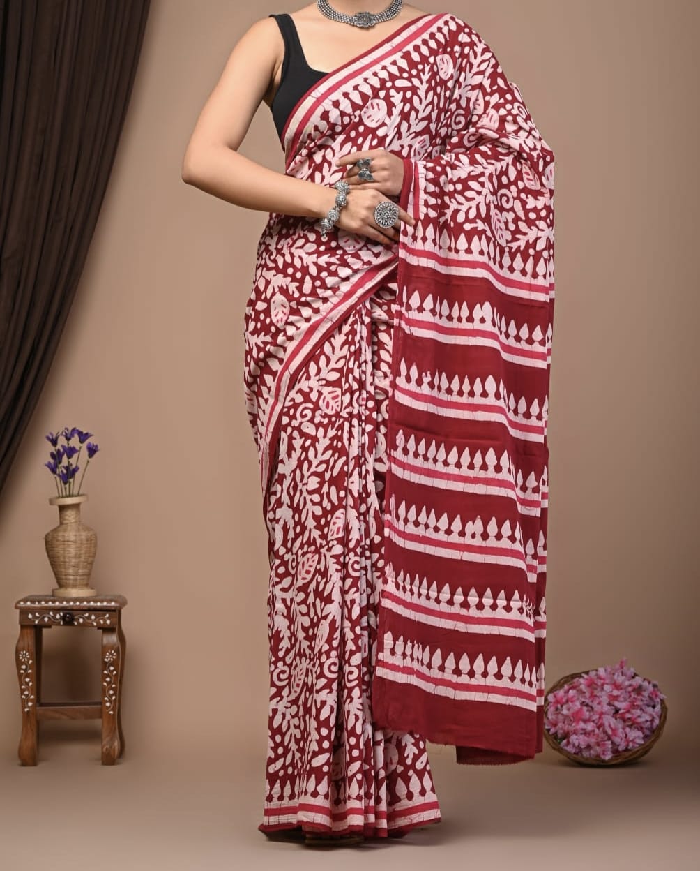 Mairushia | Mul Cotton Blockprint Saree