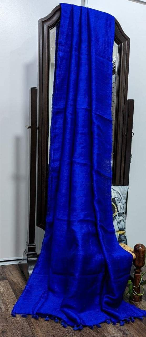 Plain matka silk saree