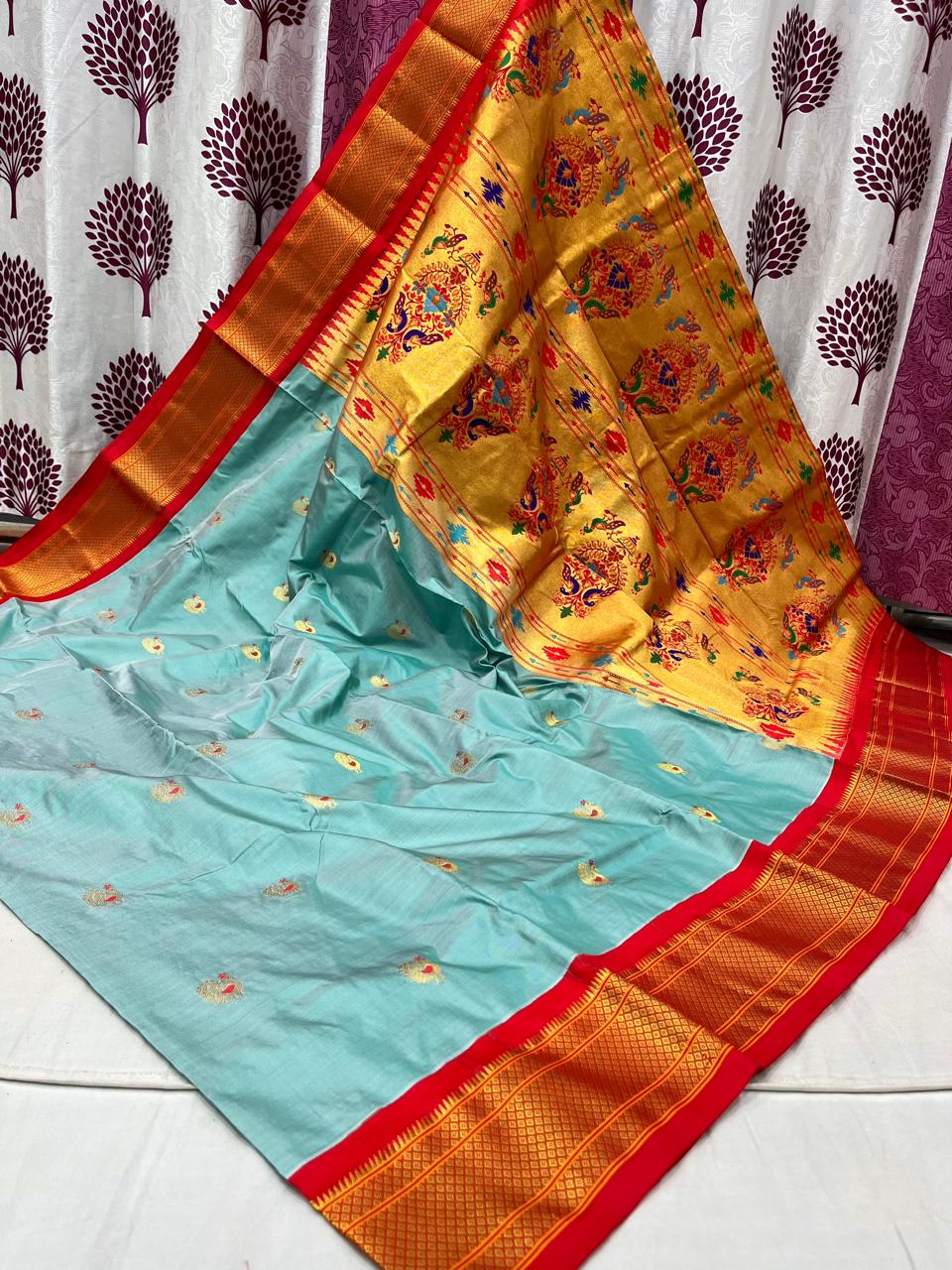 Bhapriya | Powerloom Kadiyal Paithani Silk Saree