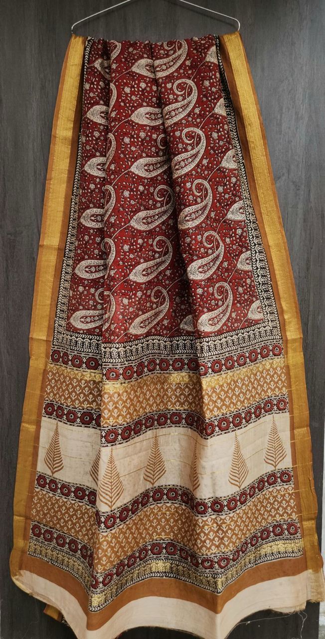 Bhagirathi | Block printed with Maheshwari border