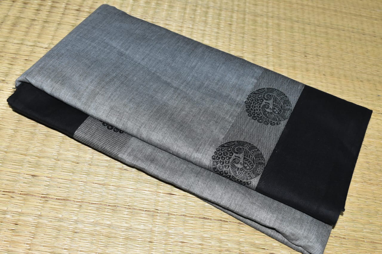 Chettinadu Cotton Saree in Gray