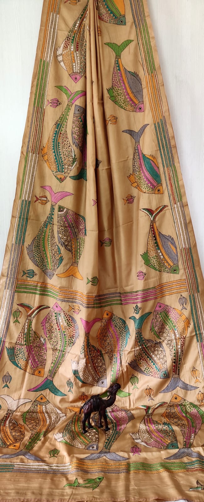 Hand Kantha on blended silk with blouse piece
