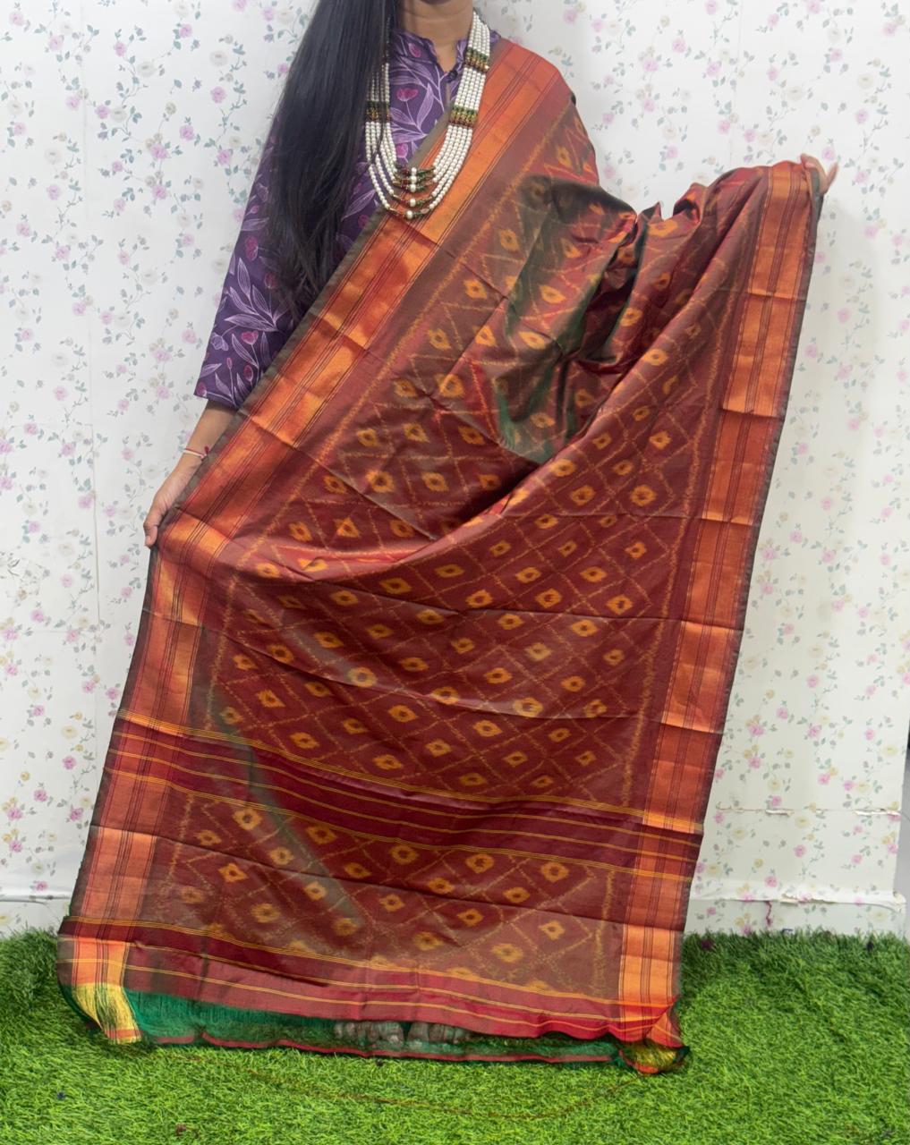 *IKKAT SILK DUPPATA*
*Length: 2.5 meters*
*Height: 36 inches*