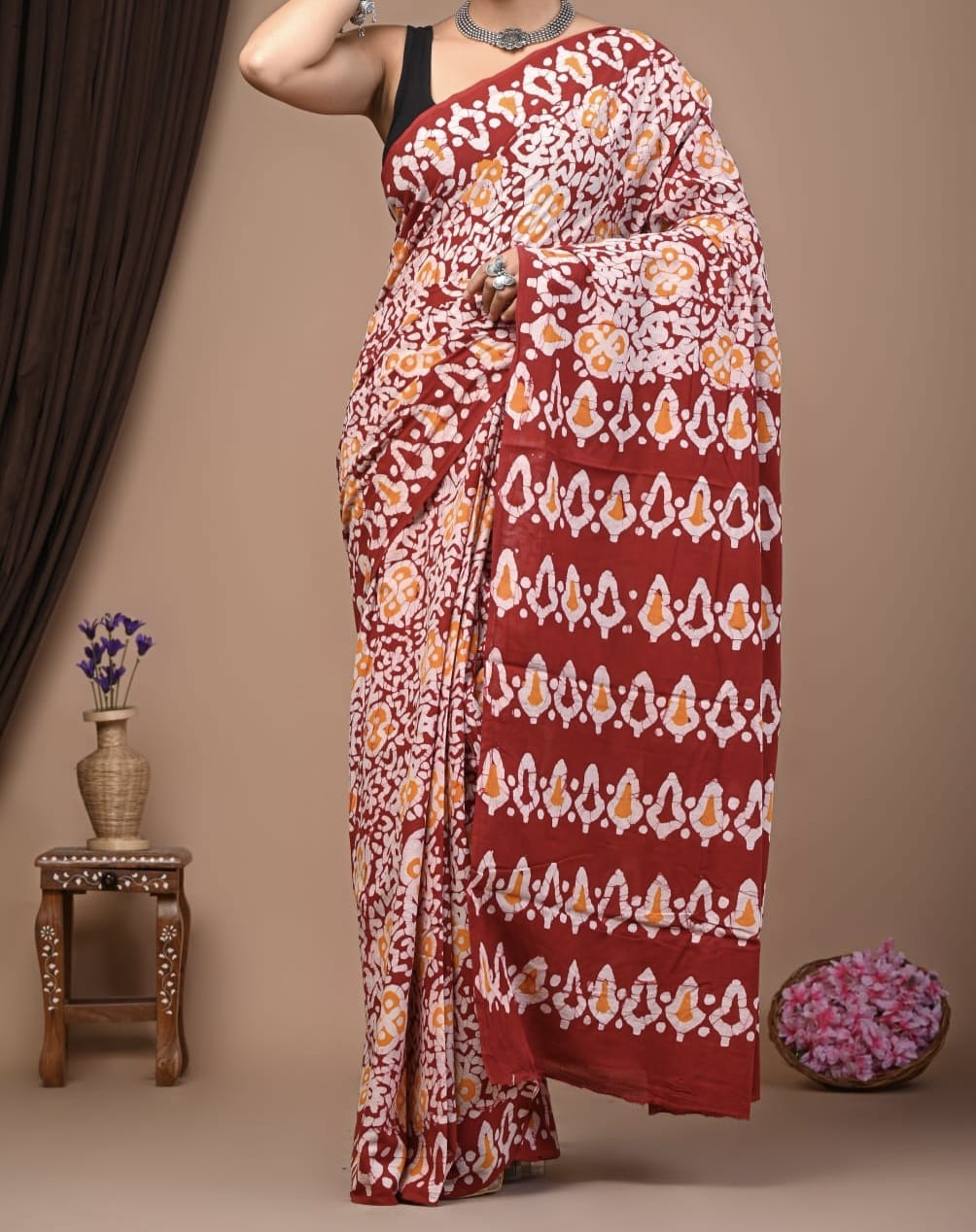 Mezayaa | Mul Cotton Blockprint Saree