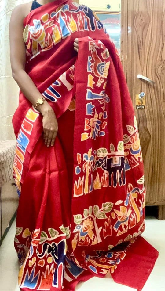 Baqusha | Murshidabad Silk Batik Sarees