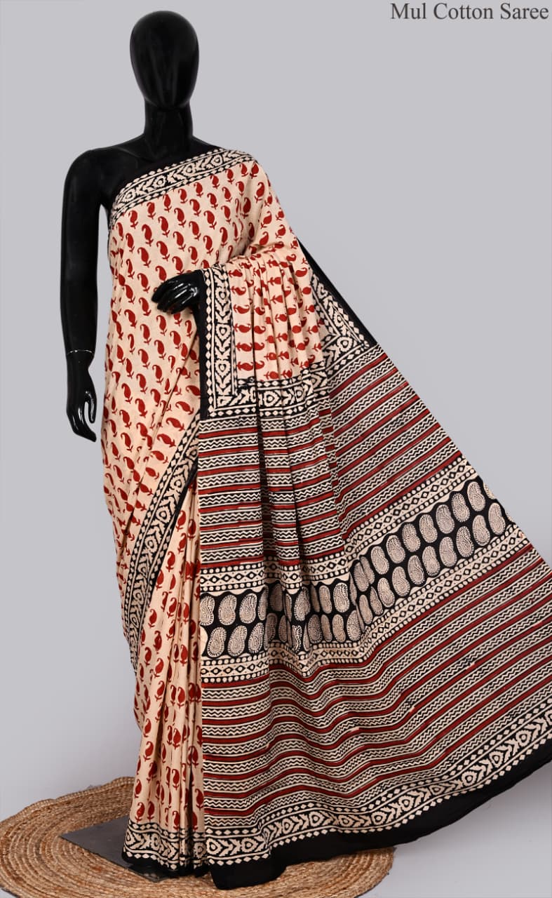premium Traditional Mulmul CottonBeautiful Pure Soft Mulmul Cotton Sarees available*
Size: 6.30 mtr with blouse