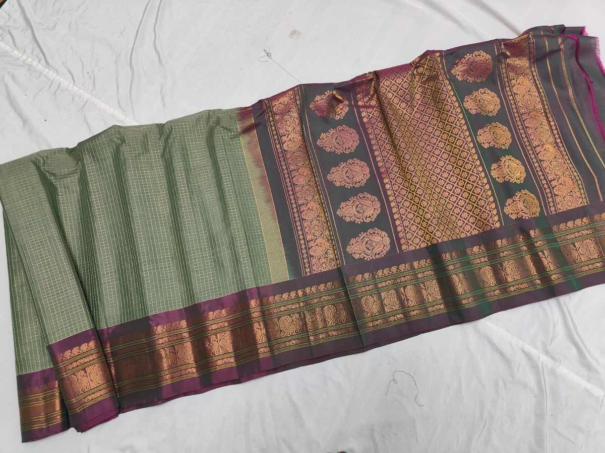 GADWAL HANDLOOM SICO CHECK SAREE