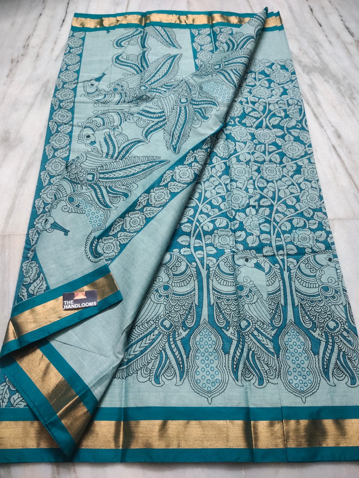 Manvarya | Mangalagiri Screen Printed Saree