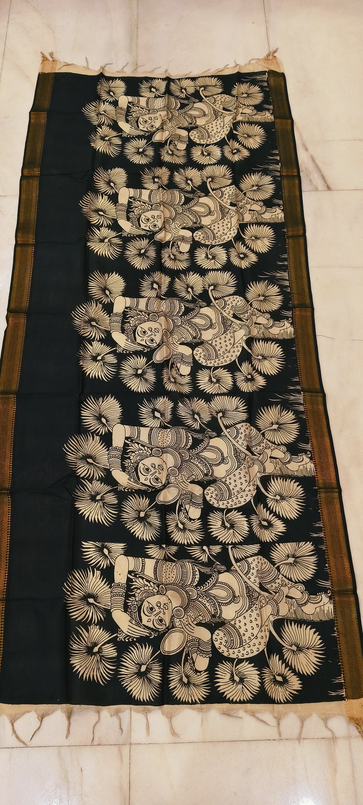 Kausiki | Kalamkari dupatta on mangalagiri silk