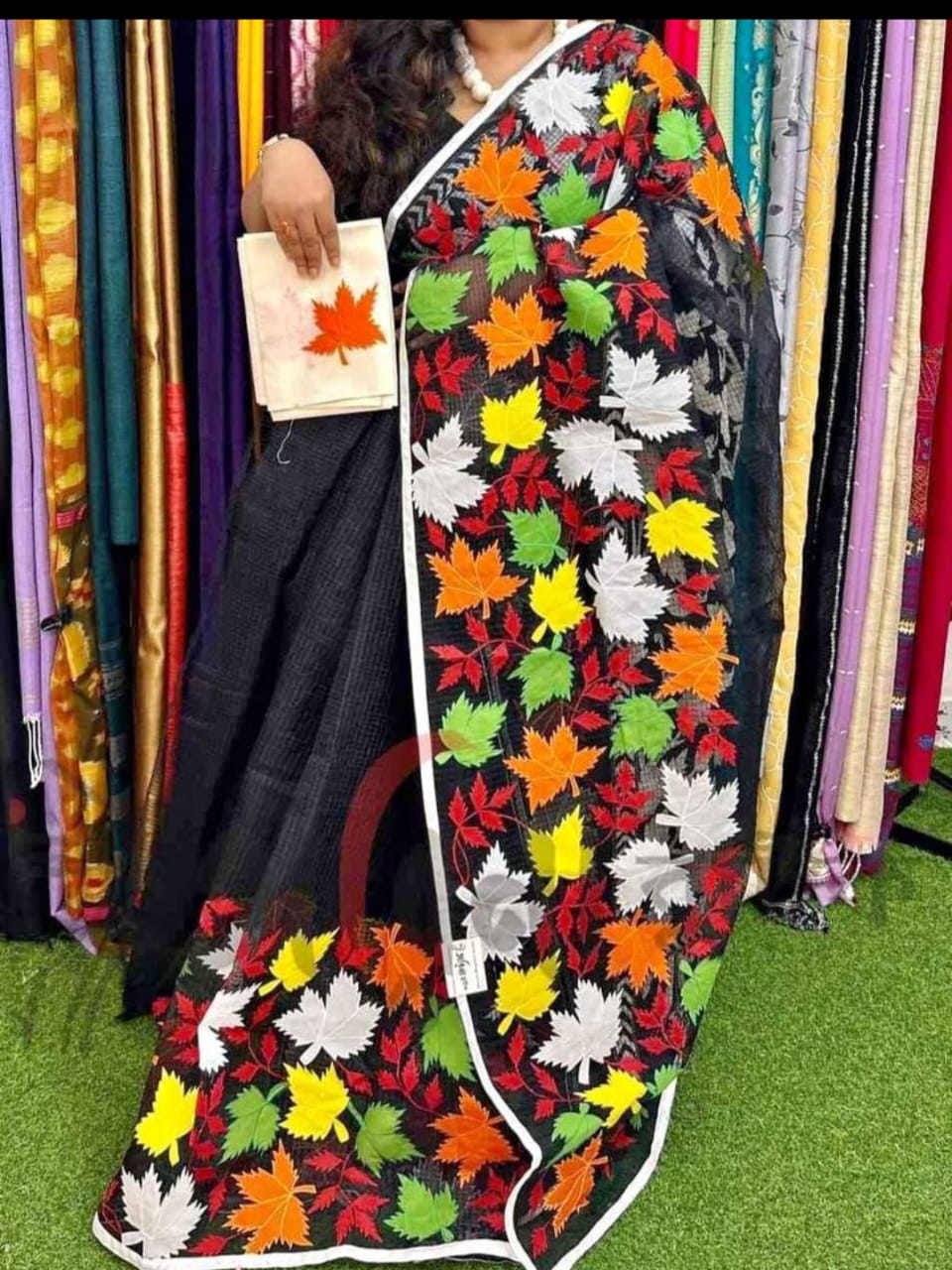 Hrimkaav | Applique Cotton Silk Saree