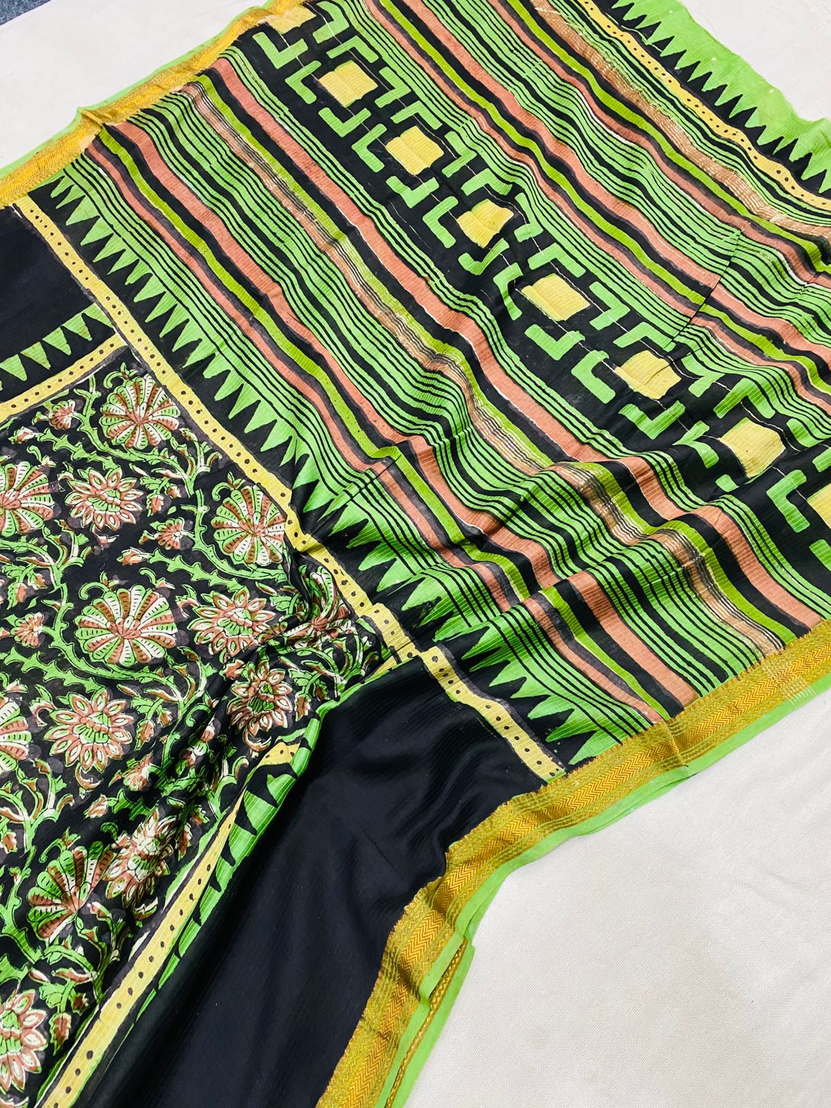 Maandira | Block prints on cotton silk