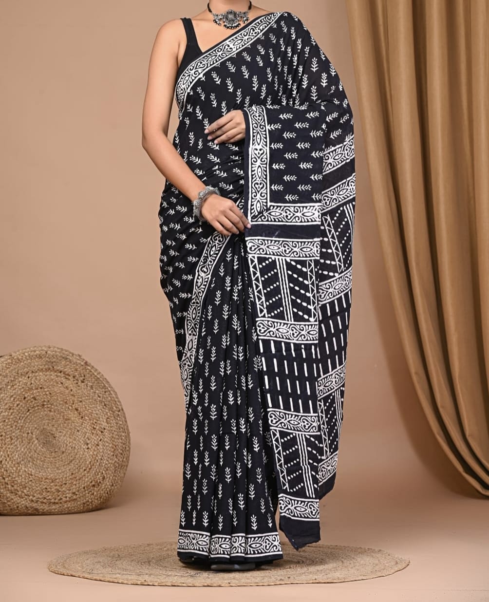Mavrikaa | Mul Cotton Blockprint Saree