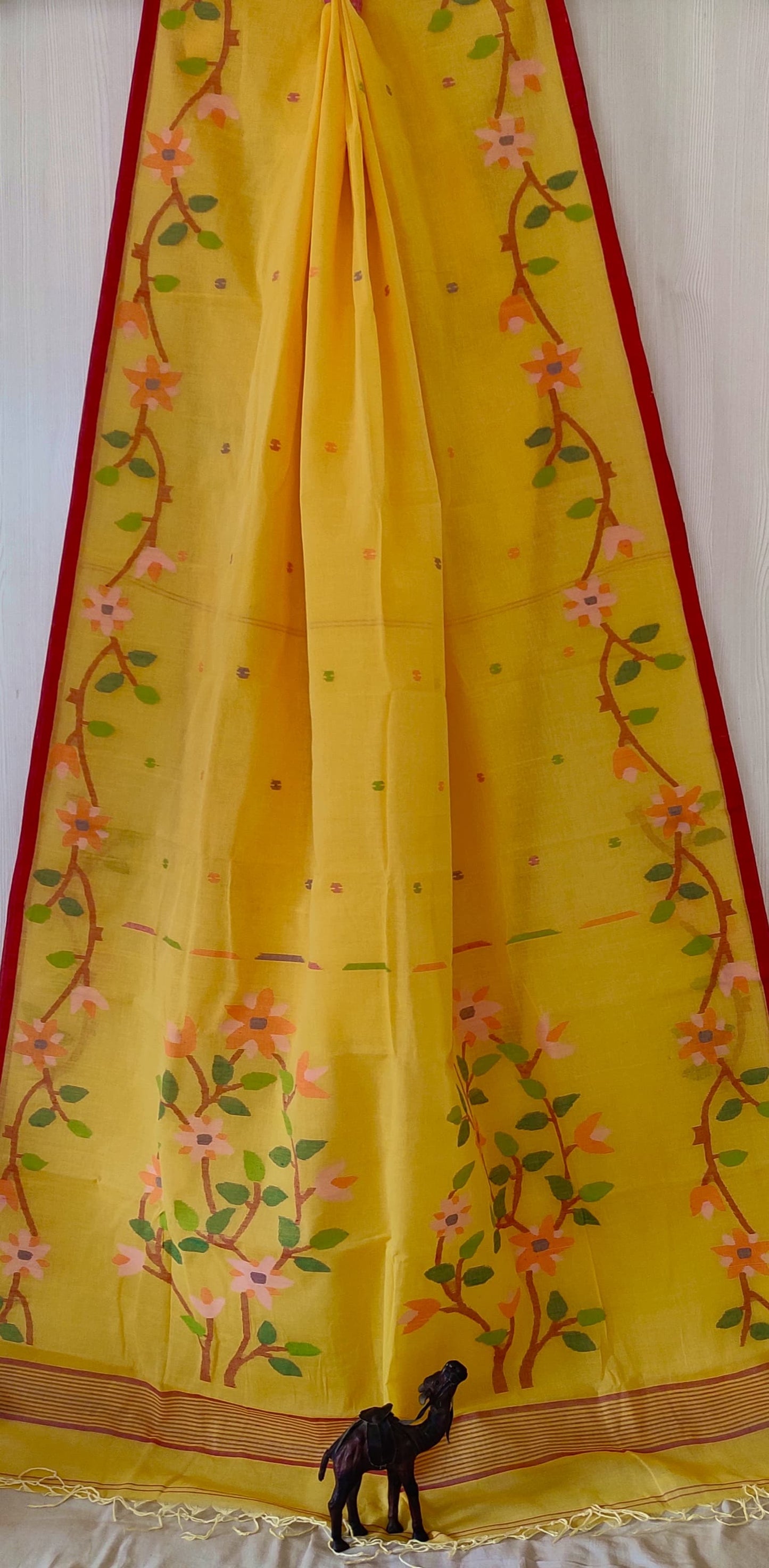 Jasminema | handwoven Cotton Needlework jamdani saree
