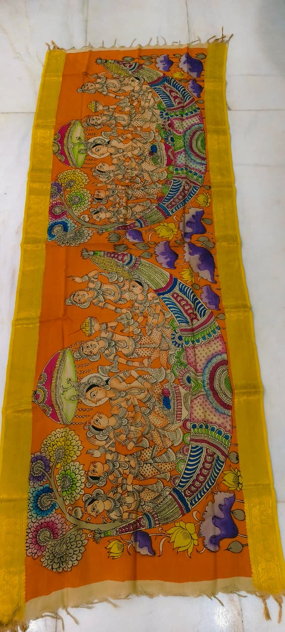 Kavya | Kalamkari Dupatta in Bangalore silk