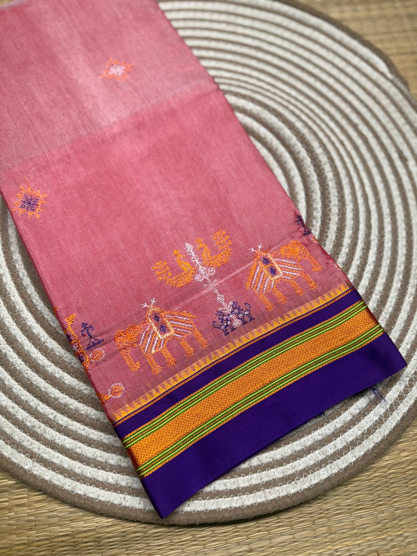 Chandtrika | Kasuti Work Saree in Mercerised Cotton