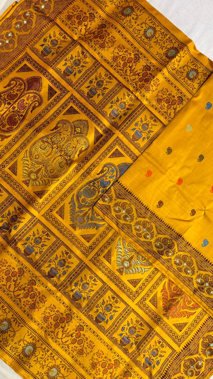 Baluchari sarees.
Material silk with bp.
With silkmark.
